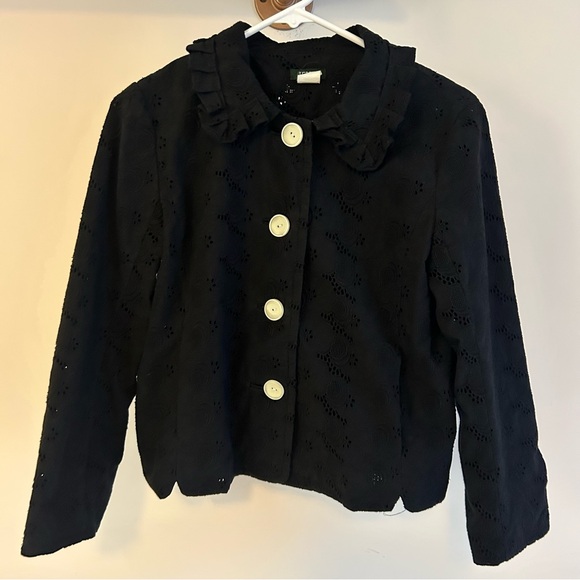 J. Crew Jackets & Blazers - J. Crew‎ eyelet jacket top size: 8
